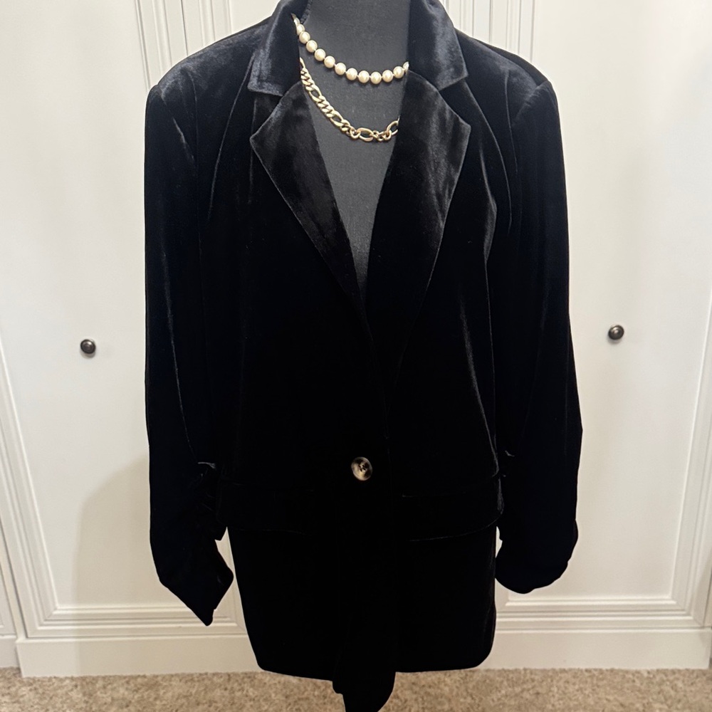JODIFL Black‎ Velvet Women's Blazer